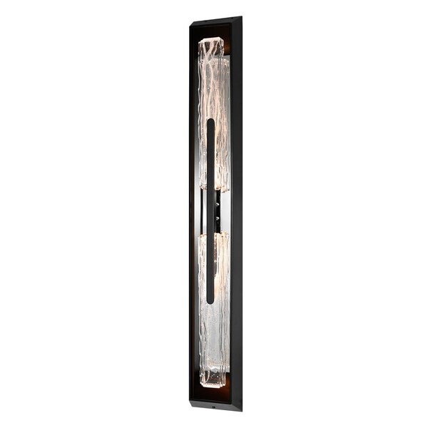 Cwi Lighting Curva Integrated LED 44in Sand Black Outdoor Wall Light with Handcrafted Glass 1725W44-2-101-B - main