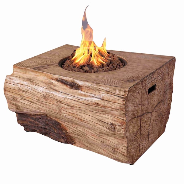 Homeroots 50000 BTU 40in Brown Aluminum Natural Gas Rectangular Fire Pit With Cover 535178 - main