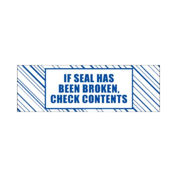 Box Packaging Tape Logic Security Tape If Seal Has Been Broken, Check Contents 2 x 110 Yds. White/Blue, PK6 T902ST026PK - main