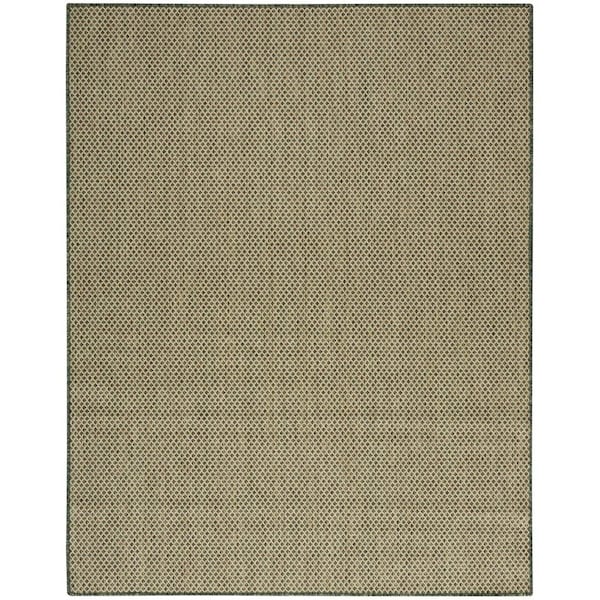 Homeroots 9' X 12' Green Geometric Indoor Outdoor Area Rug 573219 - main