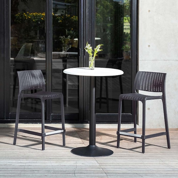 Lagoon Rue Resin Stackable Counter Height Stool Rattan Style with Aluminum Footrest, 2PK 7036K3-CSLGS - main