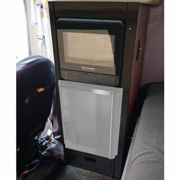 Ilc Repl. For Peterbilt 379 Year 1989 Black One Drawer Cabinet With Refrigerator Mount And Microwa WZ-EDU9-E - main