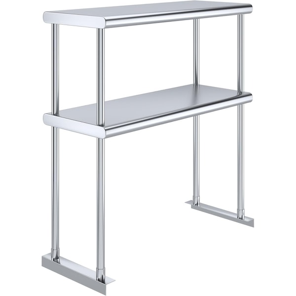 Amgood 12 in. x 30 in. Stainless Steel Double Deck Over Shelf AMG DOS-1230 - main