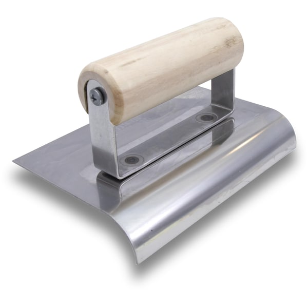 Marshalltown Stainless Steel Hand Edger, Concrete Edger, Straight End Edger, 6 x 4 inch Edger, 1/4 inch Radius CE507S - main