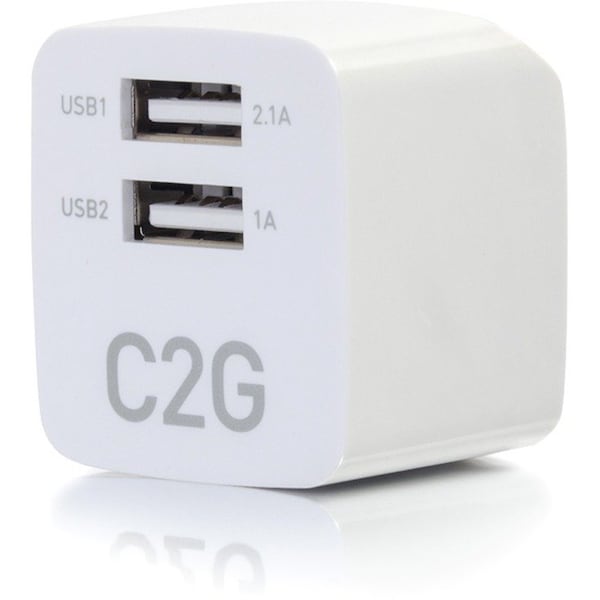 C2G 2-Port USB Wall Charger - AC to USB Adapter - 5V 2.1A Output 22322 - main