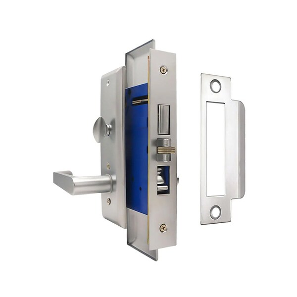 Ecs Hardware Durable Heavy Duty Mortise Lockset w/ Lever 26D Satin Chrome, 2-3/4 in Larger Backset, Right Handed ECSH-MLWL234-SS-SC1-RH - main