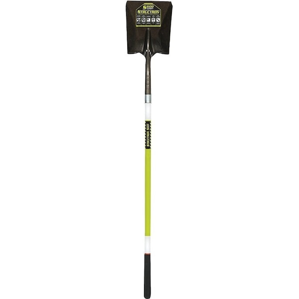 Structron Square Point Shovel, 9-1/2 in W Blade, 14 ga Gauge, Steel Blade, Fiberglass Handle, 48 in L Handle 49751 - main