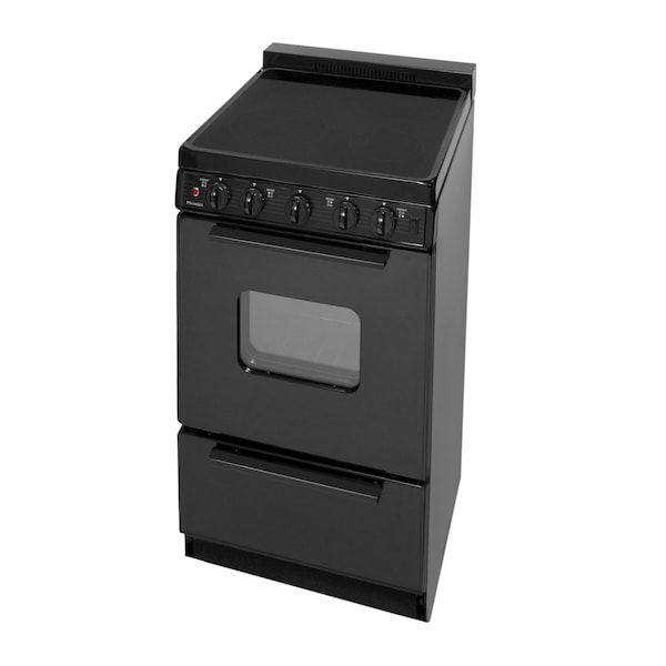 Premier Electric Range, 20 inW x 37.5 inH x 24.5 inD, 2.42 cu. ft. Oven, Smooth Glass Top Stove, Black 805698 - main