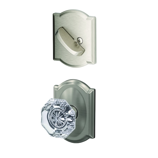 Schlage Residential Schlage Custom Custom Alexandria Glass Knob with Camelot Rose Interior Active Trim with 16680 FC59ALX619CAM - main