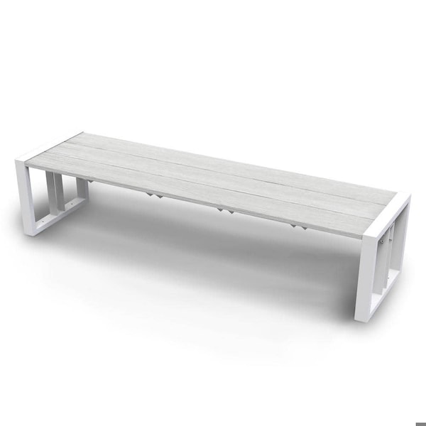 Newtechwood Garden Bench (Smoke White Seat) 72.44" US-18-BN-SW-KIT - main