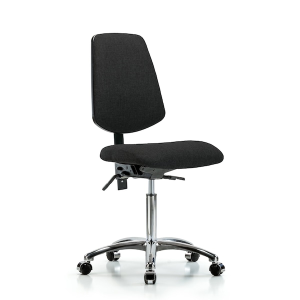 Blue Ridge Ergonomics Fab Med Bench Chair, Bk, Chrm, Cast, Blk, No Arms, 22" to 29" Height, Black BR-FMBCH-MB-CR-T0-A0-NF-CC-F42 - main