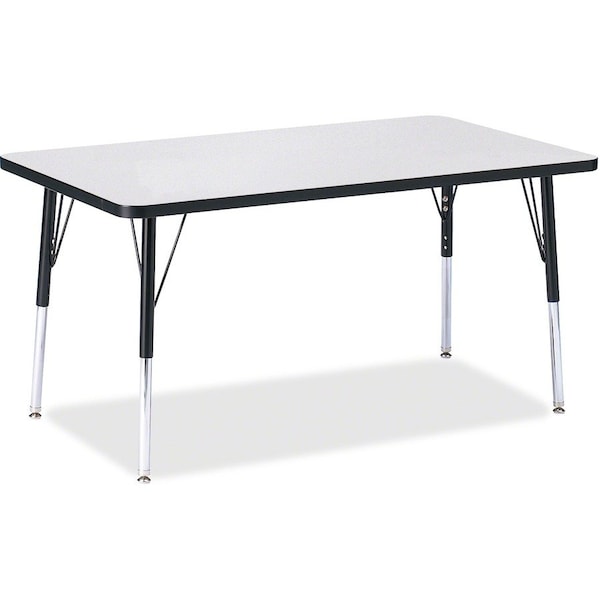 Jonti-Craft Berries Rectangle Activity Table, 30 in. x 48 in., A-height, Freckled Gray/Black/Black 6473JCA180 - main