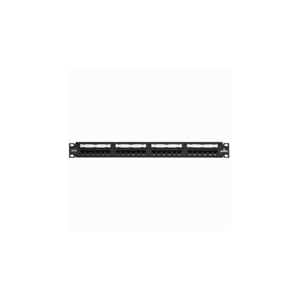 Leviton 24-Port Panel 110-Mod 8W8P, T568A/B Cat6 Extreme 6+, Black 1U 69586-U24 - main
