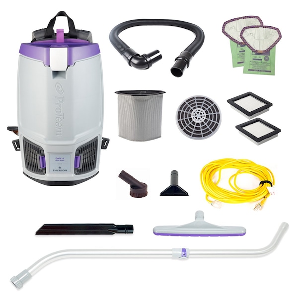 Proteam GoFit 6, 6 qt. Backpack Vacuum w/ Xover Multi-Surface Telescoping Wand Tool Kit 107696 - main