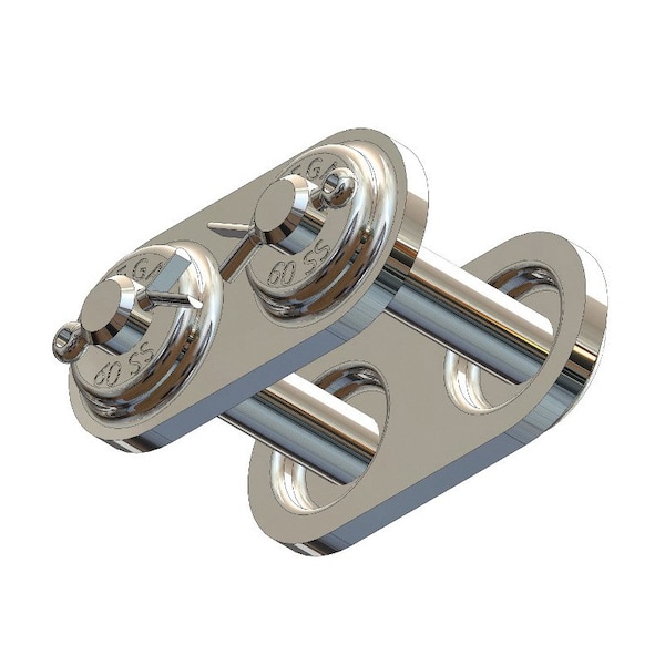 Senqcia Hi-Max Single Strand Cottd Connecting Link, 50SS-MEGA chain, 5/8 P, .56 OAW, .2 Pin, 304SS 50SSMEGACL - main