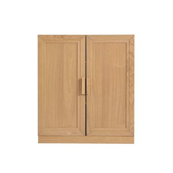 Homeroots 31in Natural Wood Corner Accent Cabinet 693399 - main