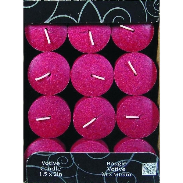 Candle-Lite 1276565 Scented Votive Candle, Juicy Black Cherries Fragrance, Burgundy Candle, 10 to 12 hr Burning 4520565 - main