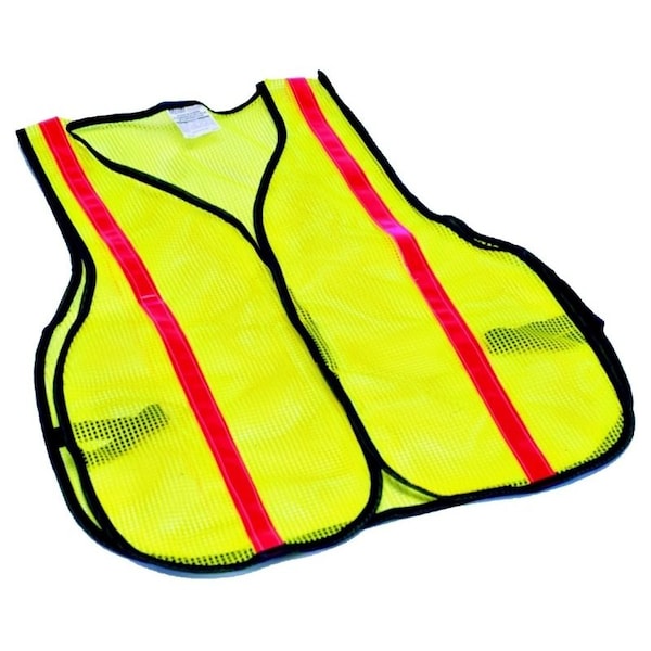 Msa Safety SAFETY WORKS SWX00354 HighVisibility Safety Vest, OneSize, Polyester, HookandLoop Closure SW406102-0 - main