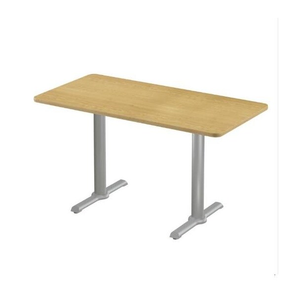 Correll Rectangle Cafe Table W/ T-Base, 48 in W, 30 in L, 29 in H, Particleboard Top, Fusion Maple STT3048-16-98-16 - main