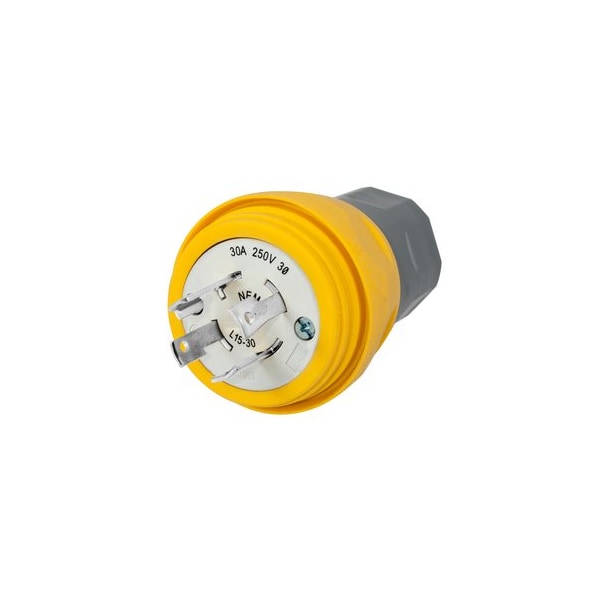 Hubbell Wiring 30A 3 Phase 250V AC Twist-Lock Plug, 3P 4W, NEMA L15-30P, Yellow HBL28W75 - main