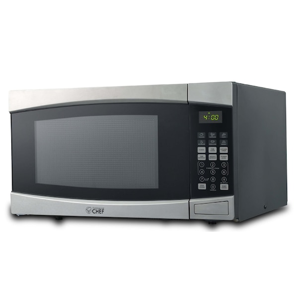 Commercial Chef 1.6 Cu.Ft.Countertop Microwave Oven, 1000 Watts, Small Compact Size, 10 Power Levels, Stainless Steel CHM16100S6C - main