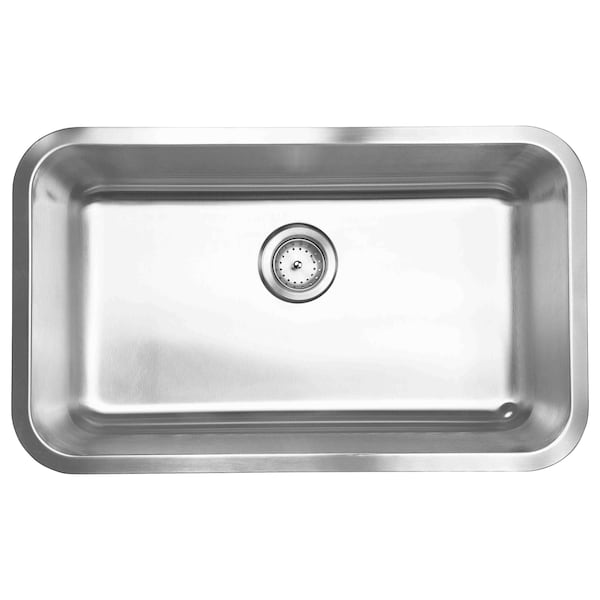 Msi Undermount Stainless Steel 30 In. Single Bowl Kitchen Sink With Strainer ZOR-SIN-PT-0013 - main