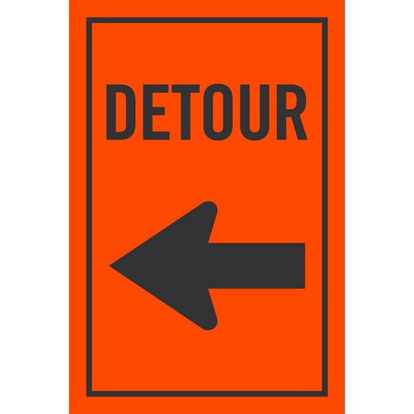 Lyle Detour (with Left Arrow Symbol), 24x36, Engineer Grade, Orange G-14282-EG_24x36 - main