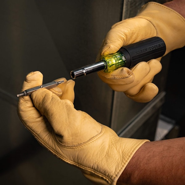 Klein Tools Multi-Bit Screwdriver / Nut Driver, 11-in-1, 8 Tips