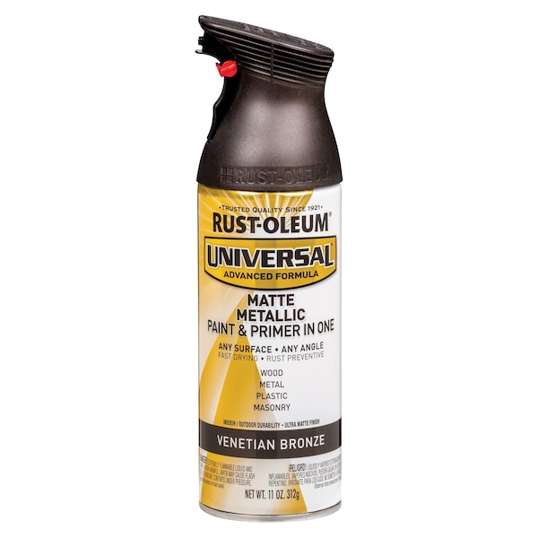 Rust-Oleum Spray Paint, Venetian Bronze, Flat Metallic, Oil, 11 oz 353092 - main