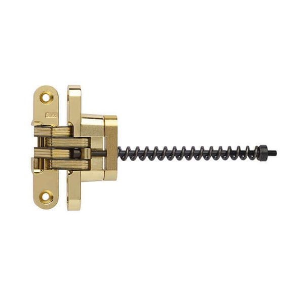 Soss 3/4in x 3-3/4in Medium Duty Invisible Hinge for 1-1/8in Doors Bright Brass Finish 212ICUS3 - main
