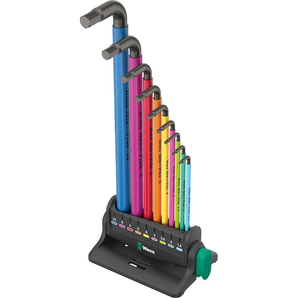Wera 950/9 Hex-Plus Multicolour 3 L-key set, metric, BlackLaser, 10 pieces 5133165001 - main