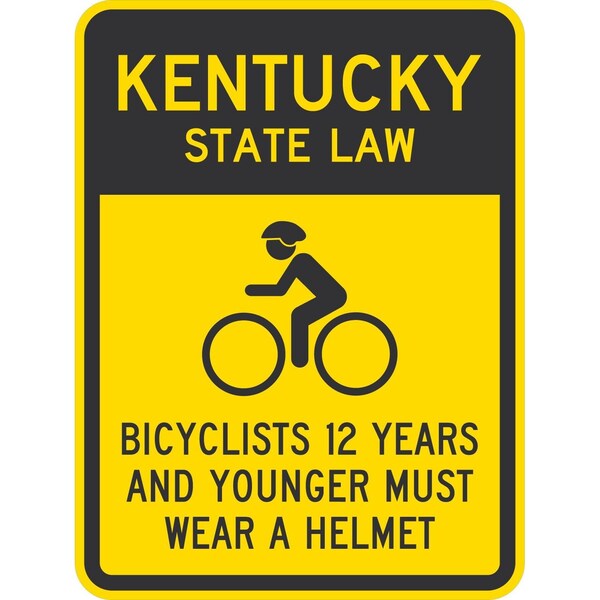 Lyle Bicyclists 12 Years and Younger Must Wear A Helmet, 18x24, Non-Reflective, Yellow G-11024-NA_18x24 - main