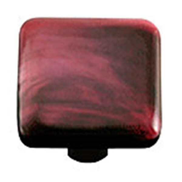 Towels Usa Swirl Dark Cranberry Square Glass Cabinet Knob - Black Post TO711885 - main