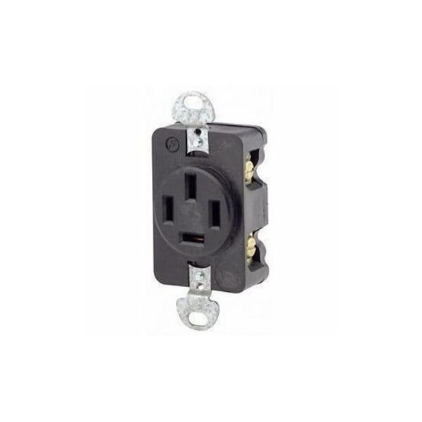 Leviton Straight Blade Receptacle, 18-20R, 20 A, 120/208V AC, 4 Pole, 4 Wire, Flush Mount, Non-Grounded 7250-FR - main