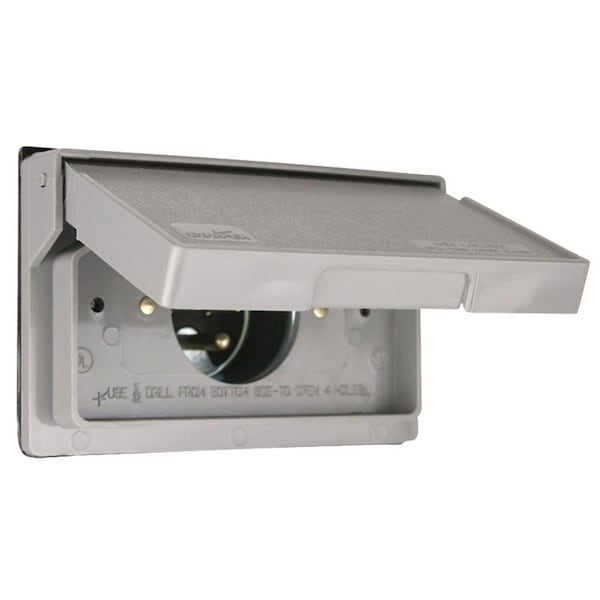 Eaton Wiring Devices S3999SP Weatherproof Cover, 34 in L, 434 in W, Plastic, Gray S3999-SP-L - main
