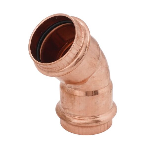 Viega ProPress 45 elbow P1 1.5 P2 1.5 copper 77038 - main