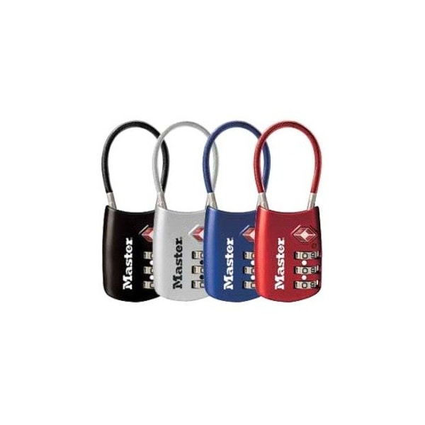 Master Lock 1-9/16 in. H X 1-3/16 in. W Steel 3-Dial Combination Luggage Lock 4688D - main