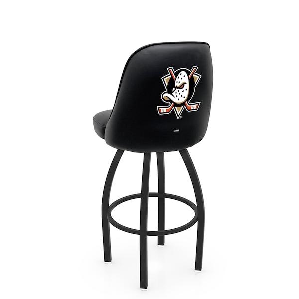 Holland Bar Stool Co Logo Grizzly Anaheim Ducks 36 in. Swivel Bar Stool with Black Wrinkle Finish L048 - main