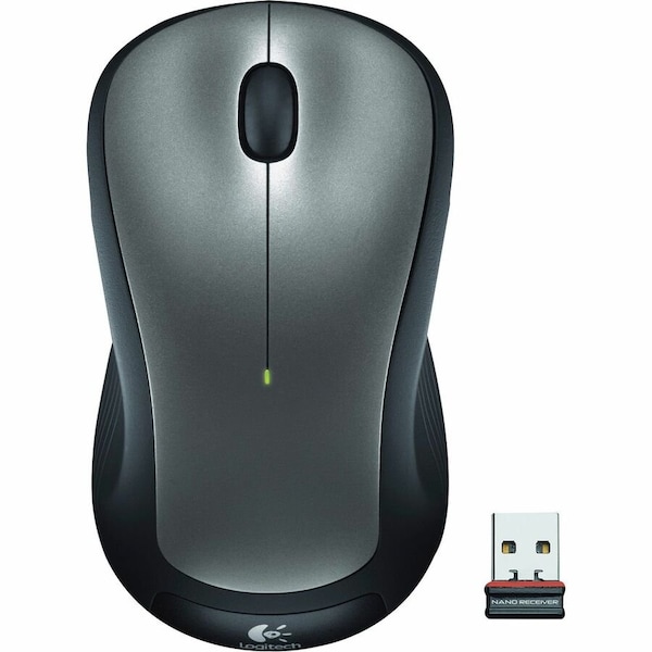 Logitech Wireless Mouse, 2.4Ghz, 2-3/8"x4-1/2"x1-1/2" , Black/Silver 910-001675 - main
