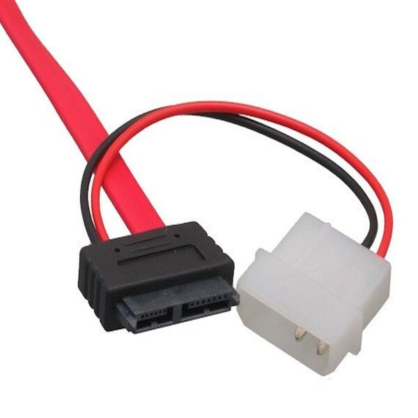 Sanoxy 12in Slimline SATA to SATA Data with Molex Power SNX-CBL-LDR-SA109-7012 - main