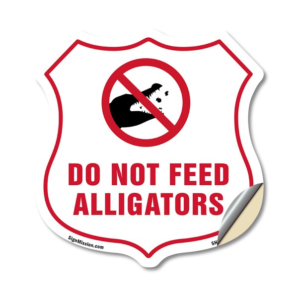 Signmission Alligator Warning Shield Sign Do Not Fee, 18 Inch X 18 Inch, Vinyl Decal SHI-D-18-355 - main