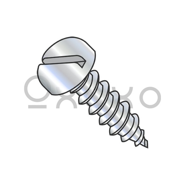 Oxoxo 12-11X1 Slotted Pan Self Tapping Screw Type A Fully Threaded Zinc And Bake, 4000PK 154356 - main