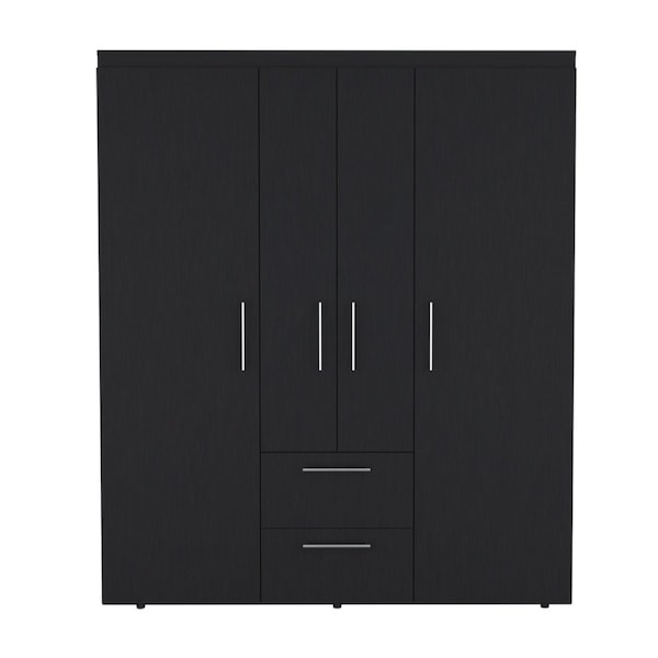 Homeroots 59" Black Two Drawer Combo Dresser 546424 - main