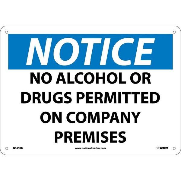 Nmc Notice No Alcohol Or Drugs Permitted Sign, N165RB N165RB - main