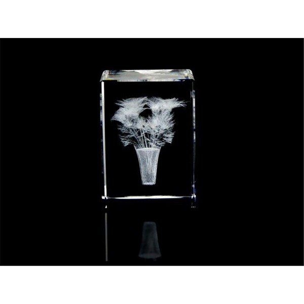 Happyholidays 1159-70-72 Crystal Laser-Engraved Flowers 2 L x 2.75 H x 2 W in. HA3437544 - main