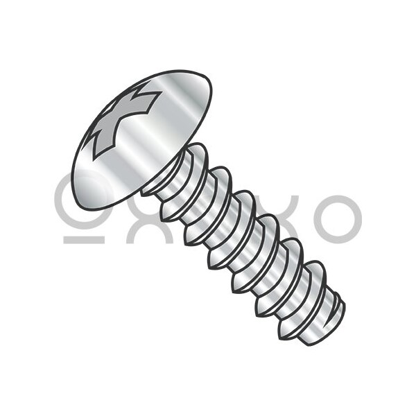 Oxoxo 8-18X3/8 Phillips Truss Self Tapping Screw Type B Fully Thread 18 8 Stainless Steel, 5000PK 351892 - main