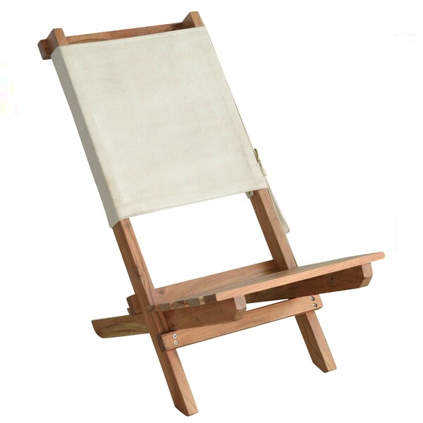 Amerihome Acacia and Canvas Folding Chair AWFC - main