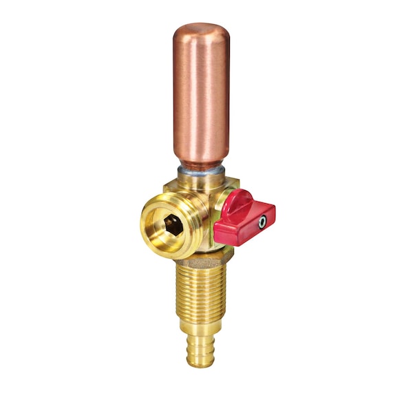 Everflow Replacement Valve W/ Hammer Arrestor 1/2" PEX B Inlet x 3/4" MHT Outlet, Brass, For Hot Water 540PH - main