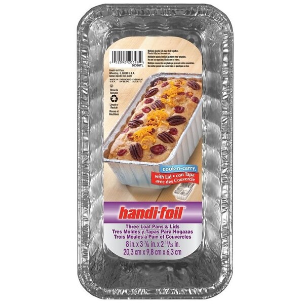 Handi-Foil Loaf Pan with Lid, 5.718 in L, 3.312 in W, Aluminum 20398TL-10 - main