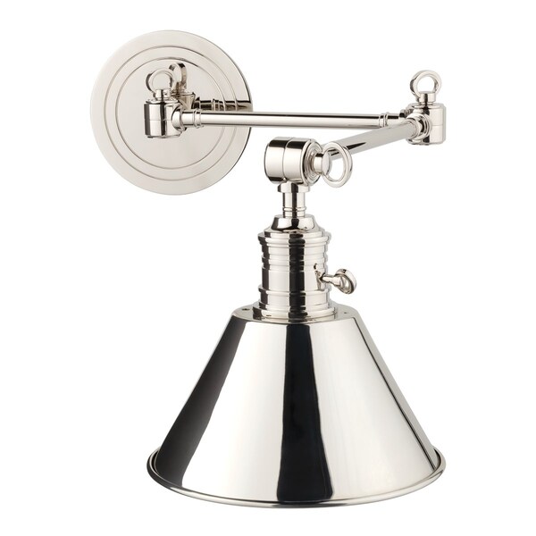 Hudson Valley Lighting Garden City 1 Light Wall Sconce 8 In. Polished Nickel, horizontal arm 8322-PN - main